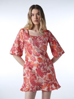 ONLY - Womens Floral Print A-Line Multi-Color Dress