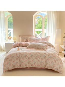 JC Home - Cotton Multi-color Quilt Cover with Bedsheet and 2 Pillow Covers Bedding Set