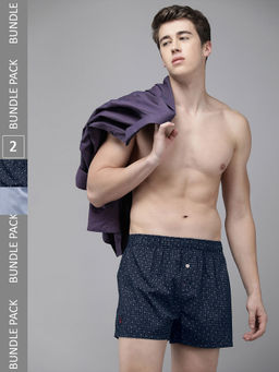 The Bear House - Men Multi-Color Cotton Checks Boxers (Pack of 2)