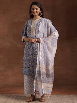 Libas - Blue Pure Cotton Printed Kurta Sets for Women
