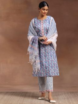 Libas - Blue Pure Cotton Printed Kurta Sets for Women