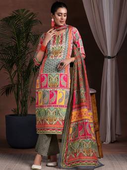 Libas - Multi Poly Crepe Printed Kurta Sets for Women