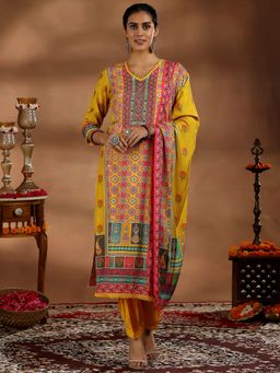 Libas - Yellow Muslin Printed Kurta Sets for Women