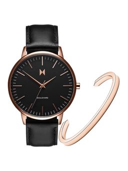 MVMT - Boulevard Quartz Black Round Dial Womens Watch with Bracelet - CBX-SMRG