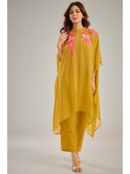 Studio A - Yellow Kaftan with Inner and Pant (Set of 3)