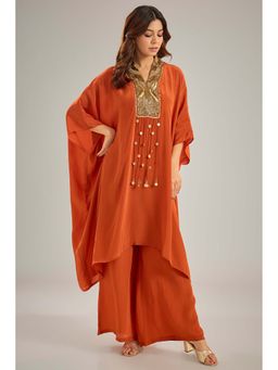 Studio A - Orange Kaftan with Palazzo (Set of 2)