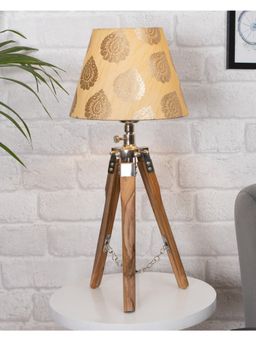 Homesake - Table Lamp Wood Tripod Gold Leaf