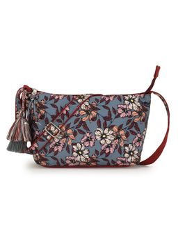 Anekaant - Rangoli Grey and Multi Polycotton Floral Digital Print Sling Bag