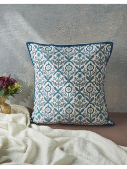 Fabindia - White Wabi Sabi Printed Cotton Cushion Cover (40 x 40 Inches)