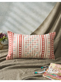 Fabindia - Beige Sienna Printed Cotton Cushion Cover (30 x 50 Inches)