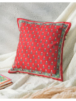 Fabindia - Red Tarang Printed Cotton Cushion Cover (30 x 30 Inches)