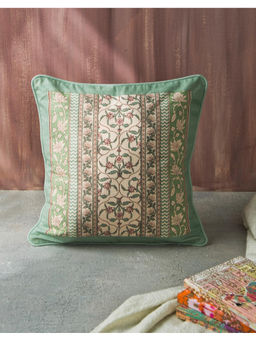 Fabindia - Green Neerja Printed Cotton Cushion Cover (40 x 40 Inches)