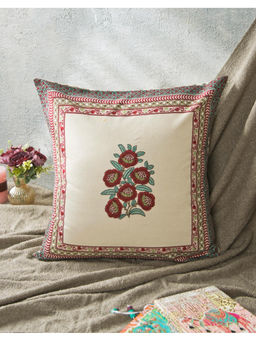 Fabindia - White Tarang Printed Cotton Cushion Cover (50 x 50 Inches)