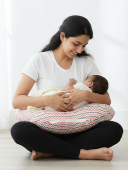 BAYBEE - Red 6 in 1 Feeding Pillow for New Born Baby for Breastfeeding (3-6 Months)