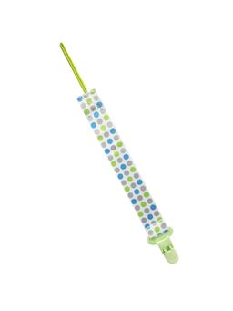 Hopop - Pacifier Teether Belt Clip Colourful Pacifier Holder For Baby Green Dot (0-3 Months)