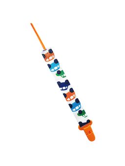 Hopop - Pacifier Teether Belt Clip Colourful Pacifier Holder For Baby Orange Car (0-3 Months)