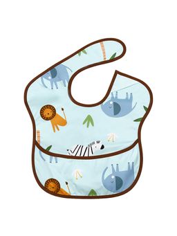 Hopop - Waterproof Baby Bib with Crumb Catcher Pocket Lightweight & Easy to Clean ANIMALS (0-3 Months)