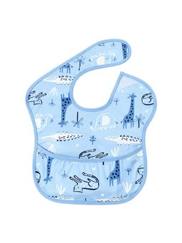 Hopop - Waterproof Baby Bib with Crumb Catcher Pocket Lightweight & Easy to Clean JUNGLE (0-3 Months)