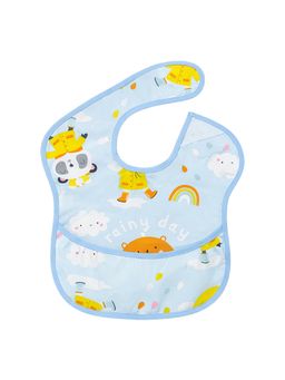 Hopop - Waterproof Baby Bib with Crumb Catcher Pocket Lightweight & Easy to Clean RAINBOW (0-3 Months)