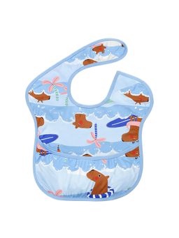 Hopop - Waterproof Baby Bib with Crumb Catcher Pocket Lightweight & Easy to Clean SEA (0-3 Months)