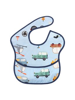 Hopop - Waterproof Baby Bib with Crumb Catcher Pocket Easy to Clean TRANSPORT (0-3 Months)