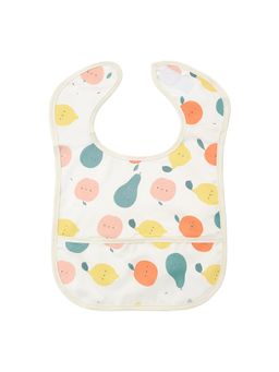 Hopop - Waterproof Baby Bib with Crumb Catcher Pocket Lightweight & Easy to Clean FRUITS (0-3 Months)