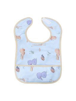 Hopop - Waterproof Baby Bib with Crumb Catcher Pocket Lightweight & Easy to Clean JUNGLE (0-3 Months)