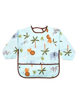 Hopop - Waterproof Baby Bib with Crumb Catcher Pocket Lightweight & Easy to Clean ANIMALS (0-3 Months)