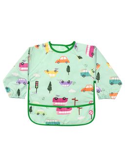 Hopop - Waterproof Baby Bib with Crumb Catcher Pocket Lightweight & Easy to Clean CARS (0-3 Months)