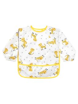 Hopop - Waterproof Baby Bib with Crumb Catcher Pocket Lightweight & Easy to Clean LEOPARD (0-3 Months)