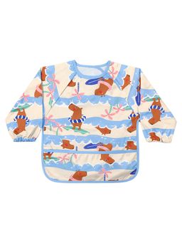 Hopop - Waterproof Baby Bib with Crumb Catcher Pocket Lightweight & Easy to Clean SEA (0-3 Months)