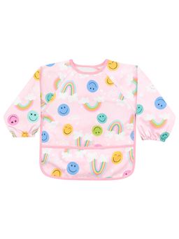 Hopop - Waterproof Baby Bib with Crumb Catcher Pocket Lightweight & Easy to Clean SMILEY (0-3 Months)