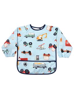 Hopop - Waterproof Baby Bib with Crumb Catcher Pocket Easy to Clean TRANSPORT (0-3 Months)