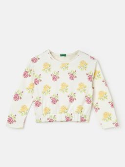 United Colors of Benetton - Girls Regular Fit Round Neck Floral Tops