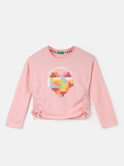 United Colors of Benetton - Girls Regular Fit Round Neck Printed Tops