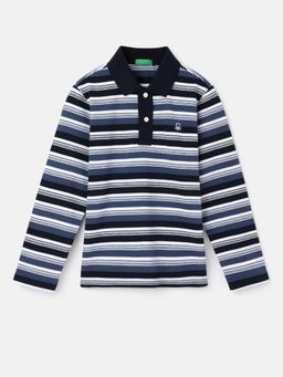 United Colors of Benetton - Boys Regular Fit Polo Collar Striped T-Shirts