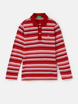 United Colors of Benetton - Boys Regular Fit Polo Collar Striped T-Shirts