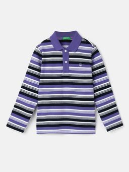 United Colors of Benetton - Boys Regular Fit Polo Collar Striped T-Shirts