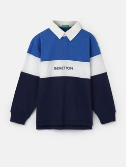 United Colors of Benetton - Boys Regular Fit Polo Collar Color Block T-Shirts