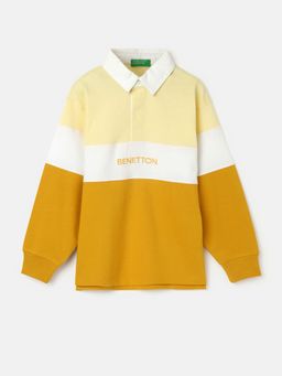 United Colors of Benetton - Boys Regular Fit Polo Collar Color Block T-Shirts