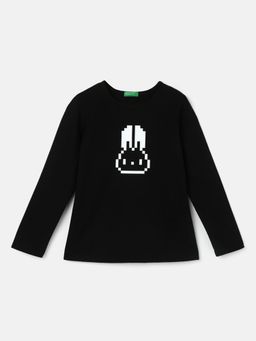 United Colors of Benetton - Girls Regular Fit Round Neck Printed T-Shirts