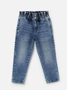 United Colors of Benetton - Girls Solid Paperbag Jeans