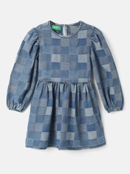 United Colors of Benetton - Girls Regular Fit Round Neck Patterned Dresses