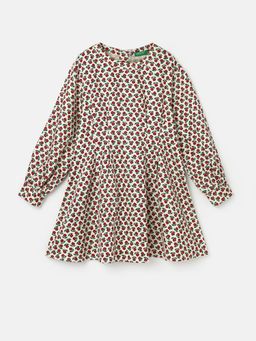 United Colors of Benetton - Girls Regular Fit Round Neck Floral Dresses