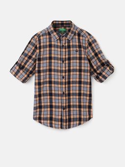 United Colors of Benetton - Boys Regular Fit Spread Collar Checked Shirts