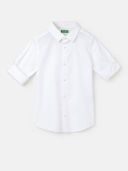 United Colors of Benetton - Boys Regular Fit Spread Collar Solid Shirts