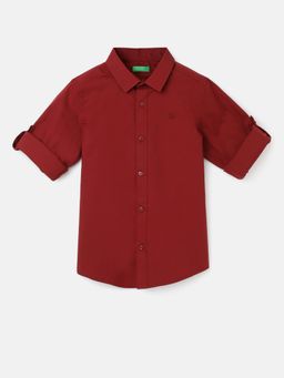 United Colors of Benetton - Boys Regular Fit Spread Collar Solid Shirts