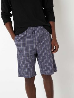max - Grey Checks Cotton Blend Regular Shorts