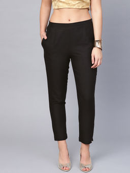 Juniper - Black Cotton Cigarette Pant