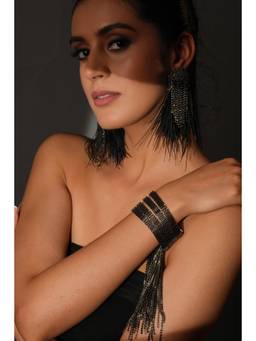 Bijoux by Priya Chandna - Black Crystal Dangling Bracelet
